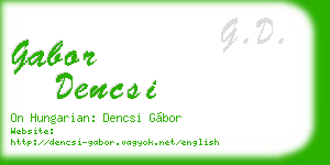 gabor dencsi business card